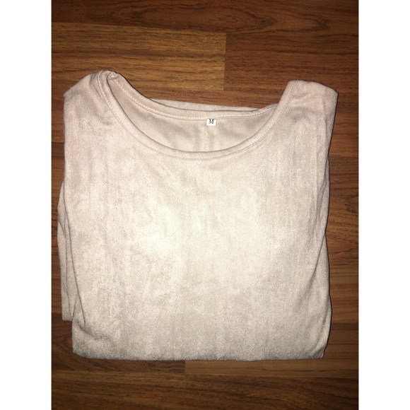 Faux Suede Maxi Dress - Cream - Picture 2 of 3